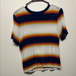 American Eagle Outfitters Multicolor Striped Short Sleeve Tee